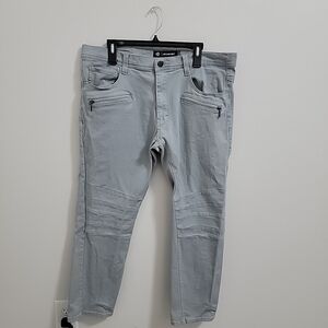Akademiks Jeans Men 38x30 Grey  Stretch Slim Pants Hip Hop Vtg